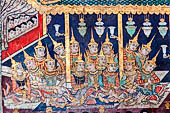 Chiang Mai - The Wat Phra Singh temple. Murals of the Viharn Lai Kham illustrating Jataka tales and other stories. 